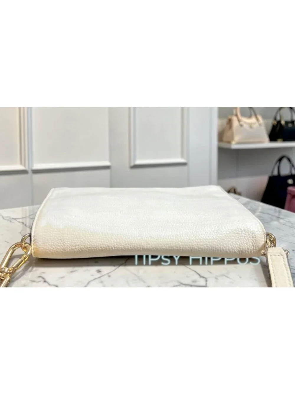 TORY BURCH WHITE LEATHER BOMBE SHOULDER BAG/CROSSBODY